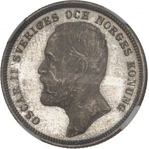 Oscar II (1872-1907). 1 koruna, leštěný blanket (PROOF) 1890 EB, Stockholm.