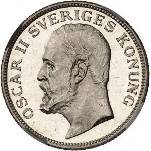 Oscar II (1872-1907). 1 corona, 4° tipo 1906 EB, Stoccolma.