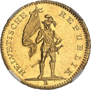 Helvétská republika (1798-1803). 32 franků Zlato 1800, B, Bern.