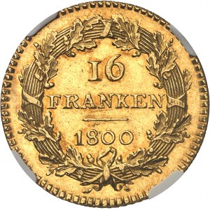 Republika Helwecka (1798-1803). 16 franków Or 1800, B, Bern.