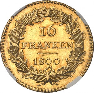 Republika Helwecka (1798-1803). 16 franków Or 1800, B, Bern.