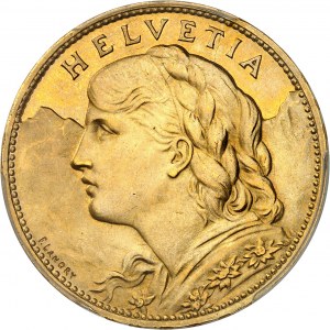 Helvetische Konföderation (1848 bis heute). 100 Franken Vreneli 1925, B, Bern.