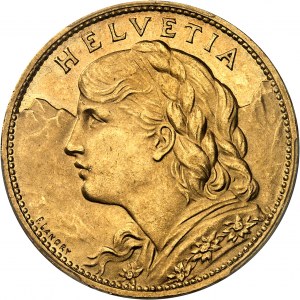 Swiss Confederation (1848 to present). 100 francs Vreneli 1925, B, Bern.