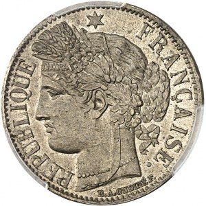 Švýcarská konfederace (od roku 1848 do současnosti). Zkouška mince, typ 1 frank Cérès, pro švýcarskou mincovnu, Frappe spéciale (SP) 1851, A, Paříž.