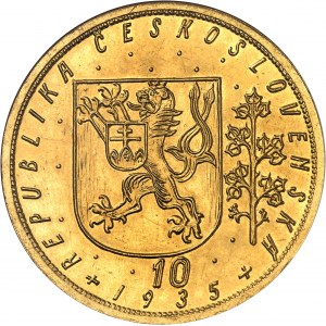 Première république tchécoslovaque (1918-1938). 10 ducats 1935, Kremnitz.