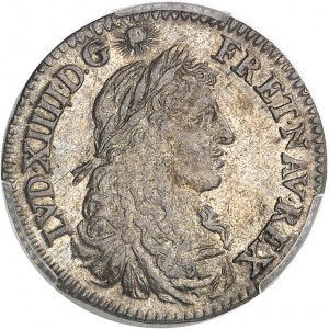 Ľudovít XIV (1643-1715). Coin de 5 sols de la Compagnie des Indes, pre americké kolónie 1670, A, Paríž.