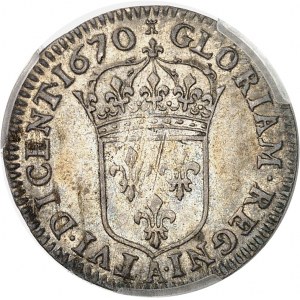 Ľudovít XIV (1643-1715). Coin de 5 sols de la Compagnie des Indes, pre americké kolónie 1670, A, Paríž.