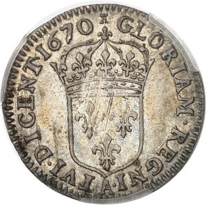 Louis XIV (1643-1715). Pièce de 5 sols de la “Compagnie des Indes”, pour les colonies d’Amérique 1670, A, Paris.