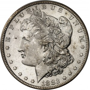 République fédérale des États-Unis d’Amérique (1776-à nos jours). Dollar Morgan 1882, CC, Carson City.