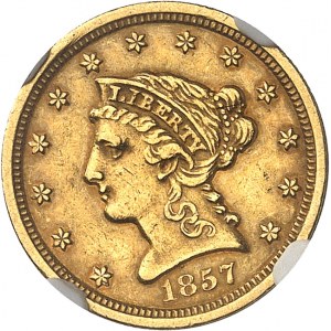 Repubblica Federale degli Stati Uniti d'America (1776-oggi). 2,5 dollari Liberty 1857, Filadelfia.