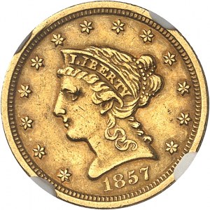 Federalna Republika Stanów Zjednoczonych Ameryki (1776-obecnie). 2,5 dolara Liberty 1857, Filadelfia.