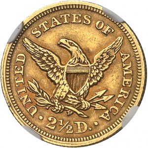 Federal Republic of the United States of America (1776-present). 2.5 dollars Liberty 1857, Philadelphia.