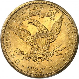 Federal Republic of the United States of America (1776-present). 10 Liberty dollars, with motto 1901, S, San Francisco.