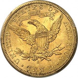 Repubblica Federale degli Stati Uniti d'America (1776-oggi). 10 dollari Liberty, con motto 1901, S, San Francisco.