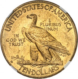 Federálna republika Spojených štátov amerických (1776 - súčasnosť). 10 indických dolárov s mottom 1908, D, Denver.