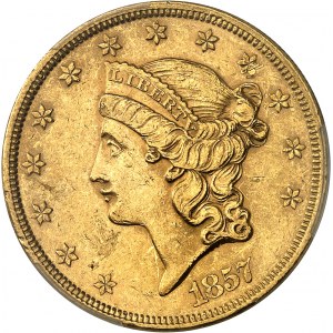 Bundesrepublik der Vereinigten Staaten von Amerika (1776 bis heute). 20 Liberty-Dollar, ohne Währung 1857, Philadelphia.