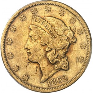 Federálna republika Spojených štátov amerických (1776 - súčasnosť). 20 Liberty dollars, bez motta 1862, S, San Francisco.