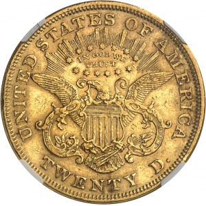 Federal Republic of the United States of America (1776-present). 20 Liberty dollars, with motto 1871, Philadelphia.