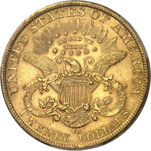 Federal Republic of the United States of America (1776-present). 20 Liberty dollars, with motto 1884, CC, Carson City.