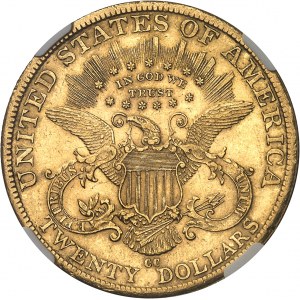 Federal Republic of the United States of America (1776-present). 20 Liberty dollars, with motto 1889, CC, Carson City.