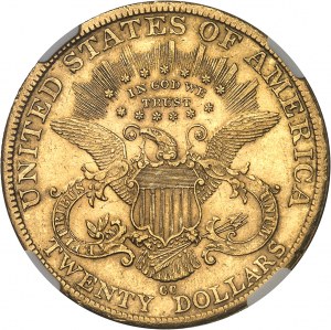 République fédérale des États-Unis d’Amérique (1776-à nos jours). 20 dollars Liberty, avec devise 1889, CC, Carson City.