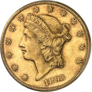 Repubblica Federale degli Stati Uniti d'America (1776-oggi). 20 dollari Liberty, con motto 1893, CC, Carson City.