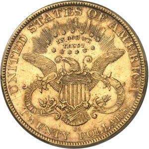 République fédérale des États-Unis d’Amérique (1776-à nos jours). 20 dollars Liberty, avec devise 1893, CC, Carson City.