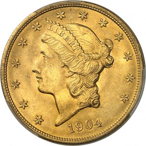 Bundesrepublik der Vereinigten Staaten von Amerika (1776 bis heute). 20 Liberty-Dollar, mit Währung 1904, Philadelphia.