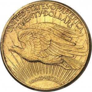 République fédérale des États-Unis d’Amérique (1776-à nos jours). 20 dollars Saint-Gaudens, avec devise 1908, S, San Francisco.