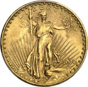 Federal Republic of the United States of America (1776-present). 20 Saint-Gaudens dollars, with 1930 motto, S, San Francisco.