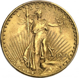 République fédérale des États-Unis d’Amérique (1776-à nos jours). 20 dollars Saint-Gaudens, avec devise 1930, S, San Francisco.