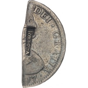 Tortola (ostrov), George III (1760-1820). 1/2 dolaru (4 šilinky 1 1/2 pence) na 1/2 minci z 8 reálů 1797 Mexico ND (1801), Tortola.