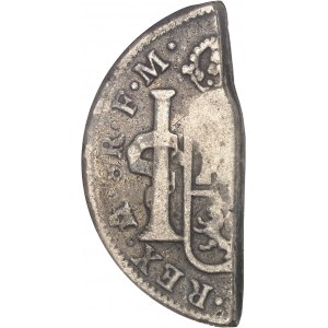 Tortola (Island of), George III (1760-1820). 1/2 dollar (4 shilling 1 1/2 pence) on 1/2 piece of 8 reals 1797 Mexico ND (1801), Tortola.