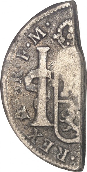 Tortola (ostrov), George III (1760-1820). 1/2 dolára (4 šilingy 1 1/2 pence) na 1/2 minci z 8 realov 1797 Mexico ND (1801), Tortola.