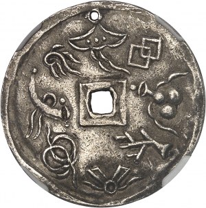 Annam, Tu Duc (1848-1883). Tiên d'argento con otto simboli preziosi ND (1848-1883).