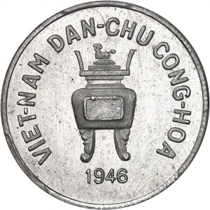 Hô Chi Minh (1945-1969). 5 hao, Flan bruni (PROOF) 1946, Vladivostok.