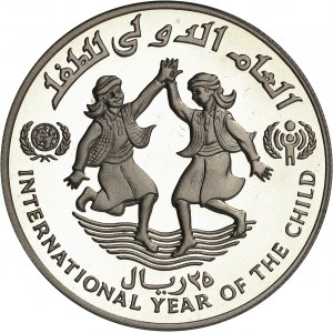 Arabische Republik Jemen oder Nordjemen (1962-1990). 25-Riyal-Stück, Internationales Jahr des Kindes von 1979 (IYC) AH 1403 - 1983.