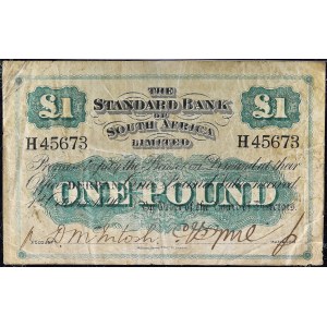 1 sterlina - tipo The standard bank of south africa limited 1 ottobre 1896.