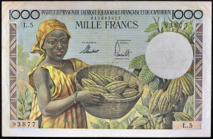 1000 francs ND (1957).