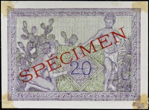 20 francs type “SPECIMEN” ND (1942-1944).