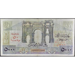 50 nuovi franchi sovrastampati su 5000 franchi 16-2-1956.