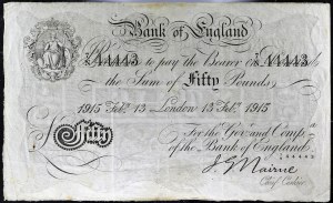 50 sterline 13 febbraio 1915.