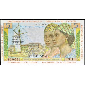 5 francs avec le portrait de deux femmes ND (1964).