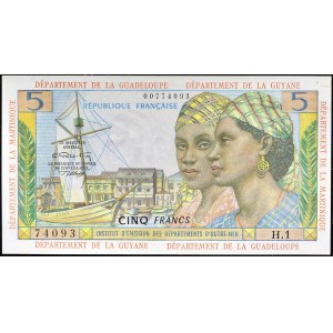 5 frankov s portrétom dvoch žien z ND (1964).