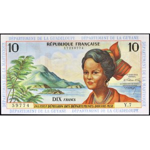 10 francs type femme antillaise ND (1964).