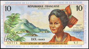 10 francs type “femme antillaise” ND (1964).