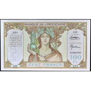 100 francs SPECIMEN type Djibouti ND (1931).