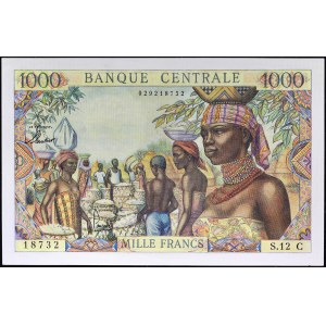 1000 francs - lettre C (Congo) ND (1963).