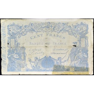 100 francs type 1862 Indices bleus March 17, 1865.