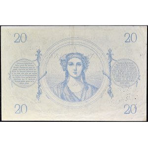 20 franků typ 1871 Bleu 13. března 1873.